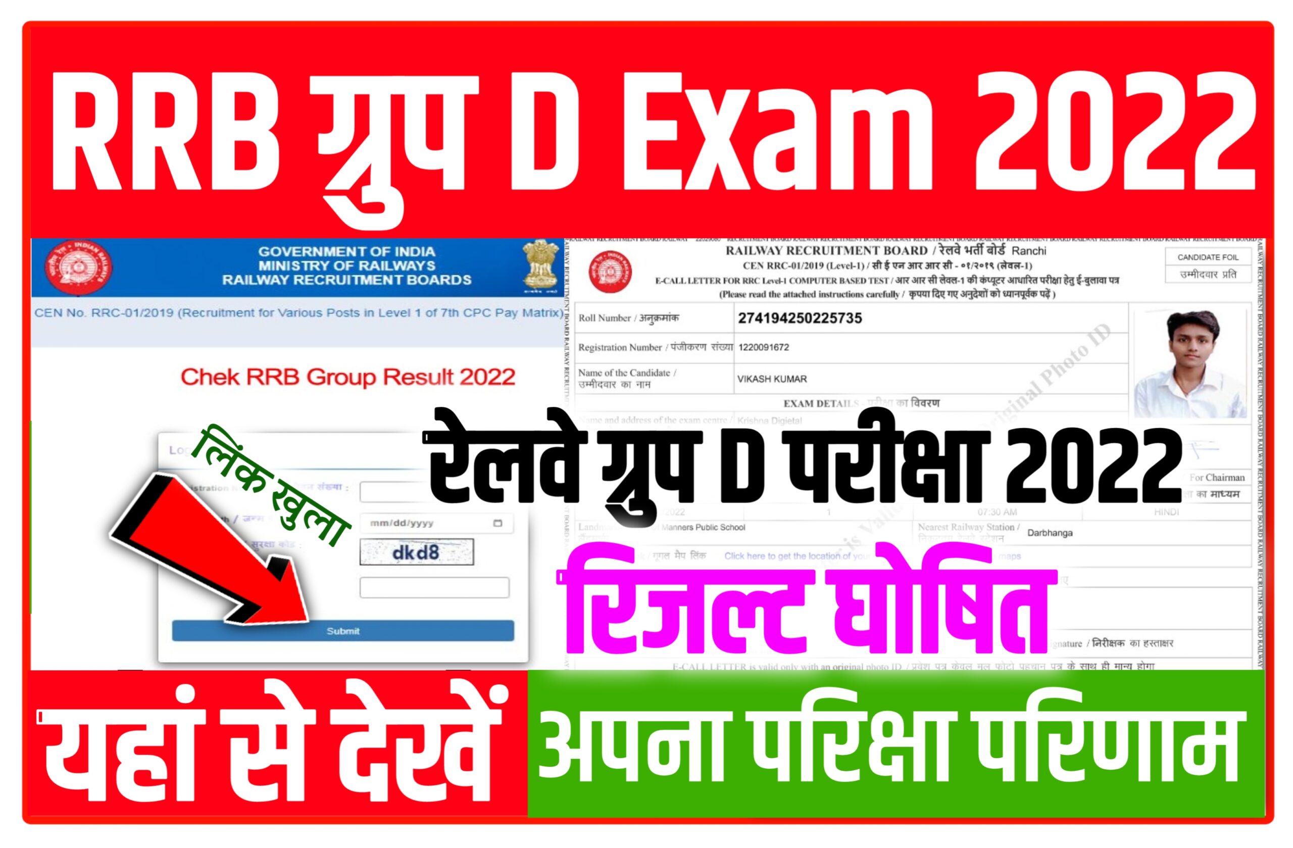 Railway RRB Group D Result 2022 with Cutoff Sarkari Exam